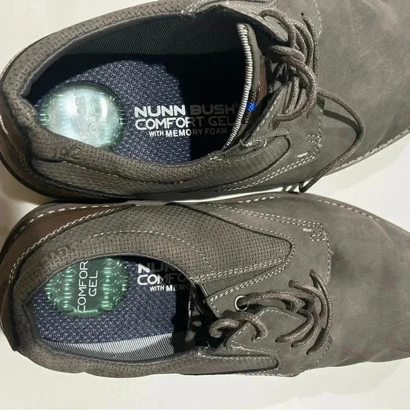Nunn Bush CADET‎ PLAIN TOE OXFORD comfort gel memory lightweight mens 9.5 gray main image 7